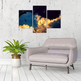 Tablou cu parașutiști în ceruri (90x60 cm)
