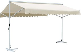 vidaXL Copertină cu structură independentă, crem, 4 x 3 m