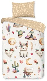 Lenjerie de pat pentru copii bej din bumbac pentru pătuț 100x135 cm Luz – Good Morning