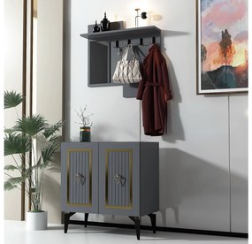 Mobilier Hol Tideno (antracit + auriu) . 1093900