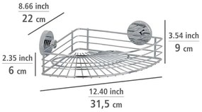 Raft autoadeziv cu sistem de prindere Vacuum-Loc pentru colț Wenko, până la 33 kg