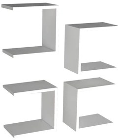 SET 4x raft de perete BASE 30x30 cm alb