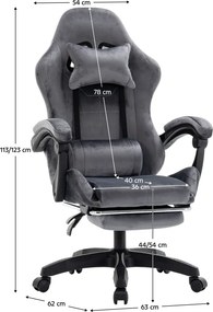 Scaun de birou/gaming, gri, LOPES