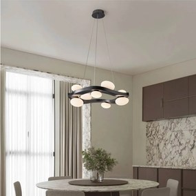 Lustra LED suspendata otel gri periat SEVERO 60cm