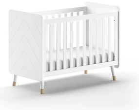 Pătuț alb din lemn masiv de pin 60x120 cm BILLY – Vipack