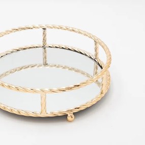 SET 2x tavă decorativă d. 27/33/37 cm auriu