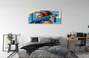 Tablouri canvas Macaw pe umăr