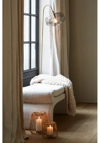 Bancă crem cu tapițerie din țesătură bouclé Nafya – Light &amp; Living