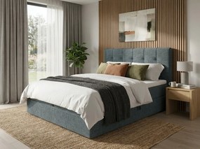 Pat tapițat boxspring DIRELIS VIBE 160x200 cm gri inchis Saltea: Saltea cu arcuri Bonell