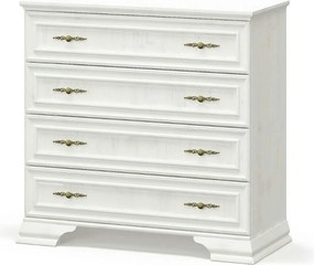 Comoda pin alb anderson IRYS, PAL laminat, cu 4 sertare, 93x39x89 cm