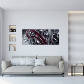 Tablou cu abstracție gri (120x50 cm), în 40 de alte dimensiuni noi