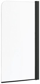 Paravan de baie Cristal 1 BL 150x80 cm, profil negru, sticlă transparentă