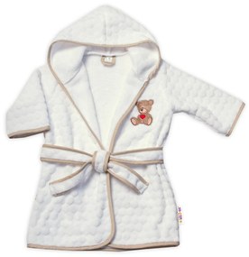 Baby Nellys copilăresc halat de baie Vise plăcute de TEDDY, lână - alb 80-92 (12-24m)