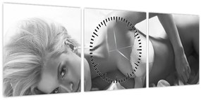 Tablou - Boudoir alb-negru (cu ceas) (90x30 cm)