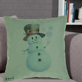 Perna Decorativa Om de Zapada cu Joben si Vasc, 40x40 cm, Verde, Husa Detasabila, Perna Inclusa, BEKZ®