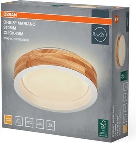 Osram -LED Plafonieră dimabilă MARIANO LED/16W/230V diam. 31 cm stejar/alb
