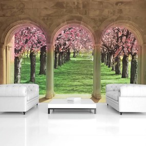 Fototapet - Peisaj cu flori (152,5x104 cm)