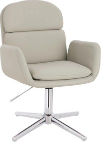 HR480CROSS Scaun Ecru Piele Ecologica Premium Soft cu Bază Cromata