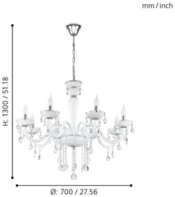 Eglo 39114 - Lustra CARPENTO 8x14/40W/230V