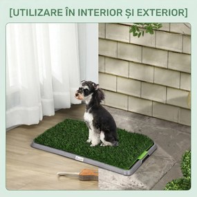 PawHut Toaletă pentru Câini, Iarbă Artificială pentru Câini cu Tavă pentru Antrenamentul la Oliță, 67x41 cm, Verde