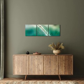 Tablou cu fir de iarbă (cu ceas) (90x30 cm)