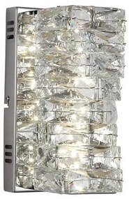 Aplica de perete metal cromat si sticla LED Modena