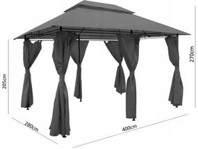 Foişor de grădină 3x4m Glamour Grey