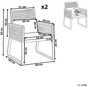 Set 2 buc. scaune de grădină Carisa (negru). 1035760