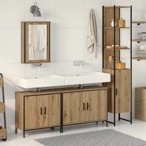 vidaXL Set de mobilier pentru baie , 4 piese, lemn prelucrat, stejar artizanal