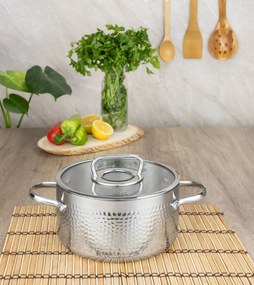 Cratita din inox Zilan ZLN1313, 2.5L, Diametru 20 cm, Manere nituite, Compatibil gaz, inductie electric, Compatibil masina de spalat vase