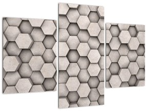 Tablou - Hexagoane design beton (90x60 cm)