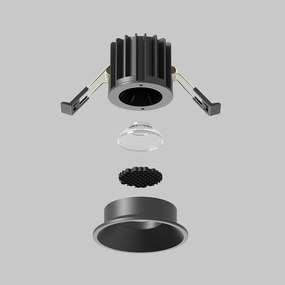 Spot LED incastrabil iluminat tehnic Round D-6cm negru