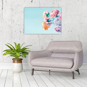 Tablou pe sticlă - Flori în vază (70x50 cm)