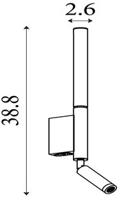 Aplica de perete cu reader LED Architect negru