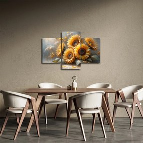 Tablou - Pictură cu floarea-soarelui (90x60 cm)
