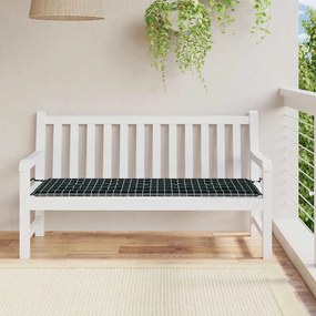 vidaXL Pernă bancă de grădină negru carouri 150x50x4 cm textil oxford