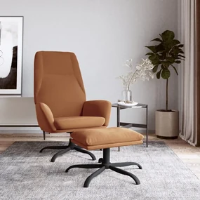 3097860 vidaXL Scaun de relaxare cu taburet, gri taupe, microfibră
