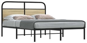 vidaXL Cadru de pat fără saltea 120x200 cm Lemn derivat stejar Sonoma