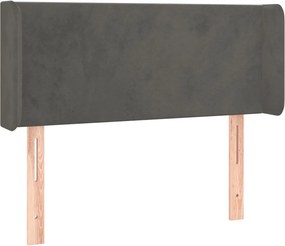 vidaXL Tăblie de pat cu aripioare gri închis 93x16x78/88 cm catifea