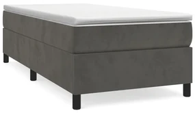 3121097 vidaXL Cadru de pat box spring, gri închis, 90x200 cm, catifea