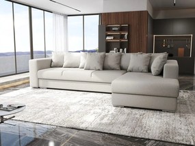 Colțar extensibil dumonde cu ladă de depozitare si sezut confortabil din spuma high-density, Gloria Enjoy Beige II 320x183 cm