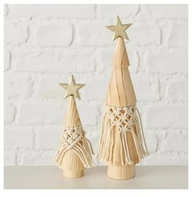 Set 2 decorațiuni de Crăciun din lemn de pin Boltze Bohio