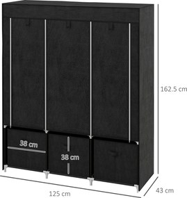 Homcom sifonier Pliabil Textil – Cu Rafturi &amp; Sertare, Ideal pentru Spatii Mici | Aosom Romania