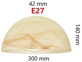 Abajur din sticlă de rezervă pentru lustră E27 diam. 300x140 mm