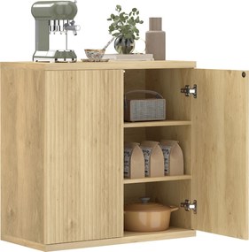 HOMCOM Bufet living, corp de depozitare modern cu uși cu închidere silențioasă și rafturi reglabile, 78 x 39 x 79 cm, stejar | Aosom Romania