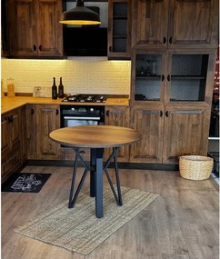 Masa de bucatarie  rotunda nuc negru Ø90 cm