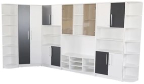 Biblioteca Iris Alb/Gri varianta pe colt
