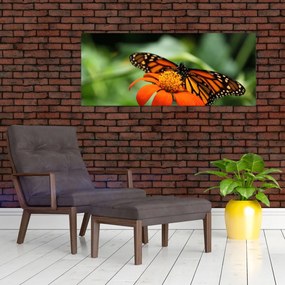 Tablou cu fluture pe floare (120x50 cm)