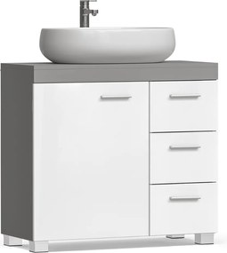 Dulap pentru chiuvetă IVY, 30x70x64 cm, alb/gri Vasagle