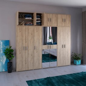 Dulap, poliţe, cu două uşi, stejar artizanal, SERVO TIP 1